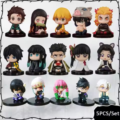Q Version Demon Slayer 5 Style/Set Sitting Ghost Doll Tanjiro Nidouzi Inosuke Zenizu Figure Action Figure Movie Model Toys Doll https://tinyurl.com/2dpug6pk