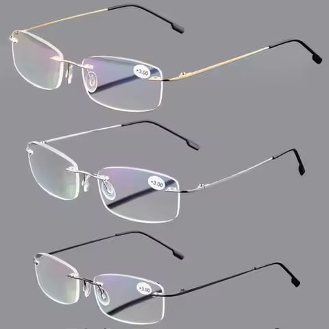 May Flower Blue Light Blockin Ultralight Memory Titanium Rimless Reading Glasses Men&Women Presbyopic Eyeglasses +1.0 +1.5 +2.0 https://tinyurl.com/27fyfmgb