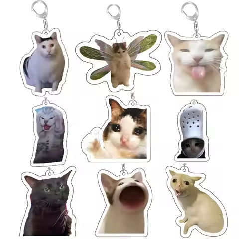 Super Cute Bread Popping Cat Meow Meme Key Chain Keychains Ring for Accessories Bag Pendant Keyring Jewelry Fans Love Gifts https://tinyurl.com/237klsss