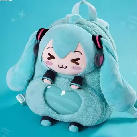 Hatsune Miku Sweet And Cute Creative Anime Picture Embroidery Fashion Large Capacity Storage Soft Plush Backpack Girl Toy Gift https://tinyurl.com/22gq2gx9