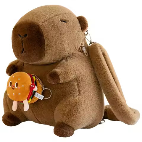Cute Capybara Plush Backpack Funny Cartoon Capybara Shoulder Bag Student Fur Bag Plush Capybara School Bag for Kids https://tinyurl.com/29jtt25a