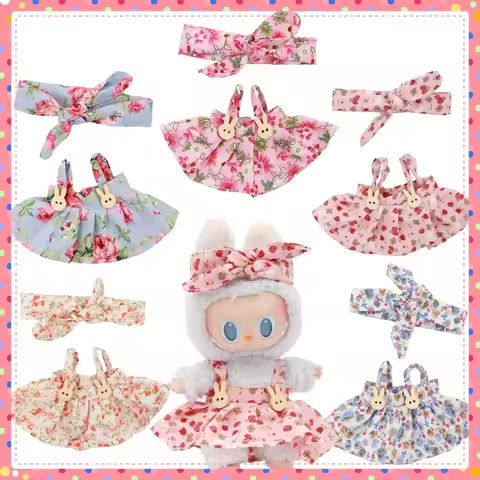 Plush Vinyl Face Labubu Doll Clothes Skirts Plush Bag Charm Little Clothes Hairband Girl Juguates&Doll Accessories Fashion Toys https://tinyurl.com/22cpummm