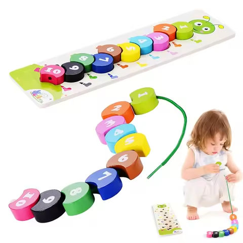 Montessori Wooden Lacing Toys for Toddlers Puzzle Preschool Activities Fine Motor Skills Early Educational Children Kids Games https://tinyurl.com/2ybtxj38