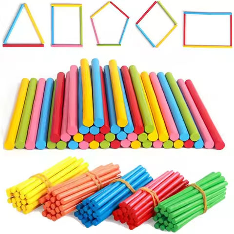 100pcs Colorful Bamboo Counting Sticks Mathematics Montessori Teaching Aids Counting Rod Kids Preschool Math Learning Toy Gift https://tinyurl.com/2yl8axdz