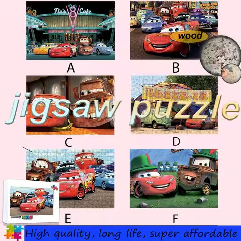jigsaw puzzle Disney Pixar Cars 108/300/500/1000 piece puzzle wooden onePiece Puzzles for Adults childrenEducational Toys Gifts https://tinyurl.com/27kg9739