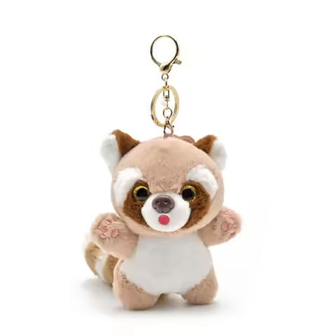 Cute Raccoon Plush Pendant Keychain 3D Eyes Lovely Long Tail Raccoon Plushies Ornament Backpack Accessorie Gift https://tinyurl.com/2dqhgm9x