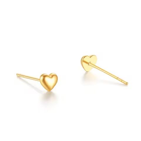 Labb Real18 K Gold Heart Earrings Au750 Gold Yellow Love Earrings Women’s Simple Fashion Gift E0001 https://tinyurl.com/2y8w3mzj