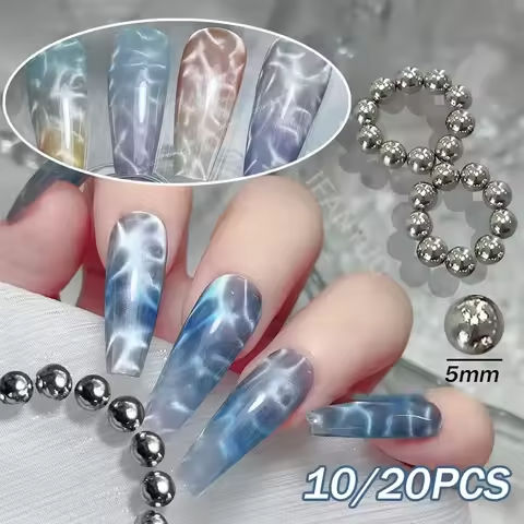 10/20PCS Water Ripple Cat Eyes Magnet Beads Ocean Style Magnetic Round Ball Nail Gel Polish 3D Strip Effect Manicure Art Tools https://tinyurl.com/23448uvn