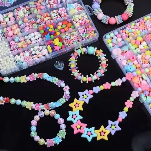Girls DIY Bead Set Jewelry Making Kit for Kids Girl Pearl Beads for Bracelets Rings Necklaces Creativity Kits Art Craft https://tinyurl.com/29534zvy