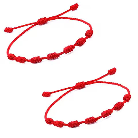 2 Pieces Red String Handmade Bracelets Black Cord Bracelet Adjustable Kabbalah Red Knot String Bracelet Amulet for Protection https://tinyurl.com/282ptp2c