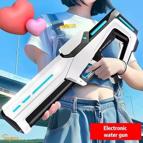 Automatic water absorbing electric toy water gun, beach swimming pool, outdoor play, adult and children’s toy water gun https://tinyurl.com/23rg4wky