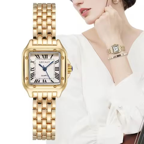 Women’s Fashion Square Watches Gold Alloy Strap 2025 Luxury Ladies Quartz Wristwatches Qualities Female Roman Scale Clock https://tinyurl.com/2aw3vz8h
