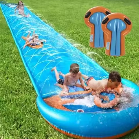 31.5FT Slip Water Slide, Extra Long Slip Lawn Water Slides for Kids Adults Backyard with 2 Inflatable Bodyboards and Sprinkler, https://tinyurl.com/2cojho9u
