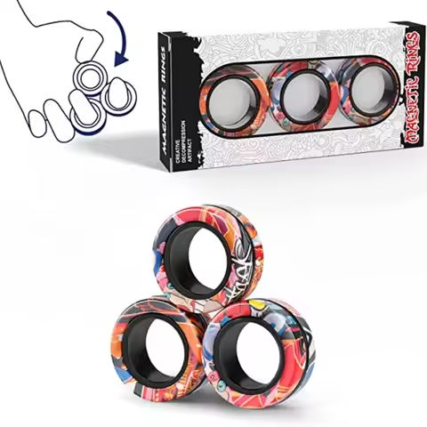 3pcs Magnetic Rings Spinner Fidget Toy Set Finger Magnets Rings for Anxiety Relief Therapy Fidget Pack Gift for Adults Teens Kid https://tinyurl.com/28fw74hk