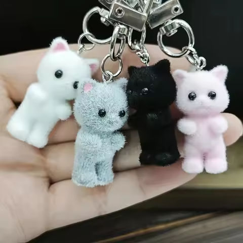 Originality Simulation Animal Hobby Cat Keychain Pendant Backpack Keyring Cartoon Cute Doll for Girl Key Ring Chain Gift https://tinyurl.com/2a2scs7g