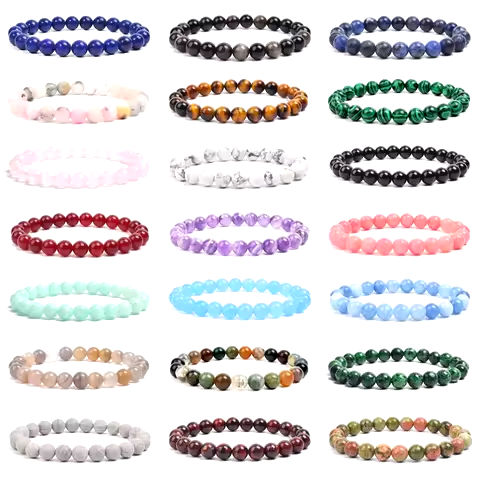 Natural Stone Beads Bracelet For Women Men Amethysts Crystal Quartzs Aquamarines Jades Jewelry Agates Elastic Bangle Bracelets https://tinyurl.com/27yfgtkf