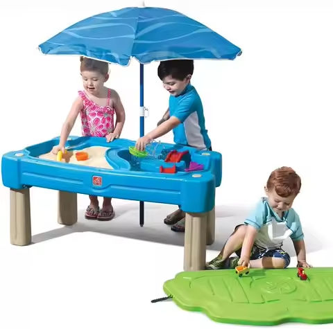Cascading Cove Sand and Water Table, Kids Activity Sensory Playset, Comes with Umbrella, Summer Outdoor Toys, 7 Piece Toy Access https://tinyurl.com/25jdupbw