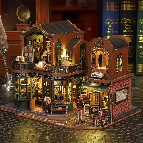 2014 DIY Big Doll House Wooden Miniature Furniture Twilight Bookstore Dollhouse Handmade home Model Assembly Toys Birthday Gifts https://tinyurl.com/2dnnj75d