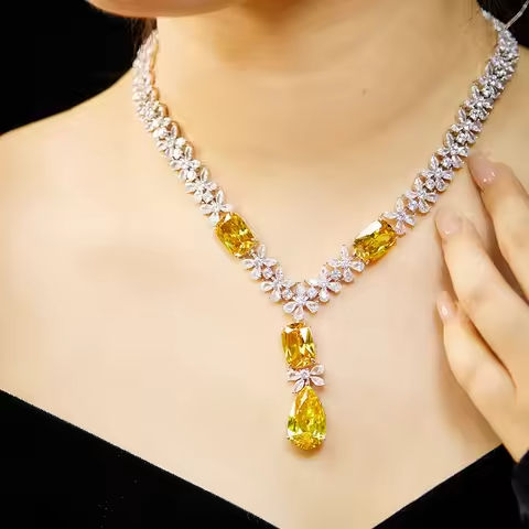 New plated K gold high class necklace for women Party dress Bride wedding dress jewelry https://tinyurl.com/27v9b6v8