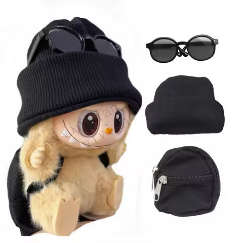 Mini Doll’S Clothes Outfit Accessories For Ropa Labubu Idol 10cm cotton doll 1/6 BJD Canva Backpack Glasses Hat Clothing Gift https://tinyurl.com/2c6vf6ej