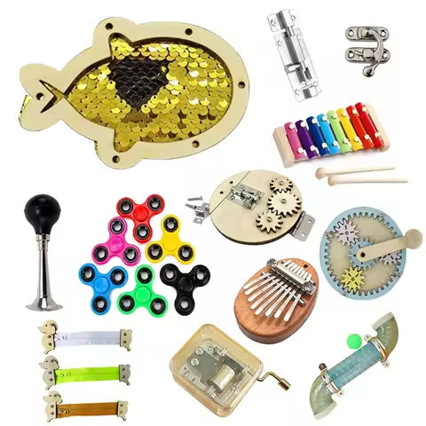 Children Busy Board DIY Educational Training Life Skill Baby Montessori Activity Board Accessories Cognition Toy Games Parts https://tinyurl.com/298jdsga