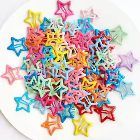 10pcs Colorful Star BB Hair Clips Girls Y2K Cute Star Barrettes Women Simple Metal Snap Clip Headdress Hair Jewelry Accessories https://tinyurl.com/23mppfrz