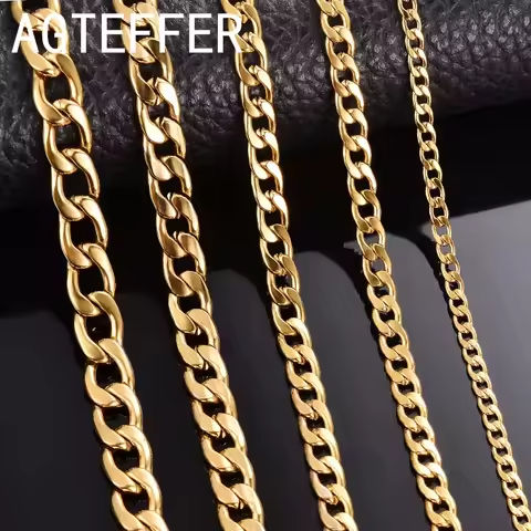 New 18K gold Necklaces 925 Sterling Silver color Classic 6/8MM 50CM sideways chain for Men woman fine Jewelrys Wedding party https://tinyurl.com/24ruyvgq