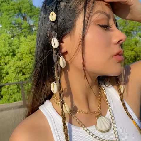 5pcs Sea shell Braided Hair Rings-Unique Headdress Dreadlock Hair Clips for Stylish Hair Accessories Loc Hair Jewelry for Braids https://tinyurl.com/28zrqdbx