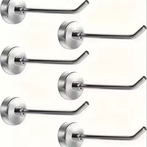 6/10pcs Metal Strong Magnetic Hook Wall-mounted Heavy-duty Magnetic Hook Key Hanger Home Kitchen Bathroom Accessories Magnet https://tinyurl.com/2ana7s5k