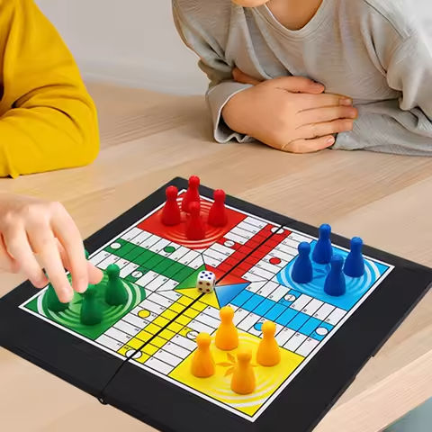 Board Game Ludo Set Parent Child Strategy Interaction with Foldable Board Travel Family Table Game for Kids Party/Social Game https://tinyurl.com/27oaz345