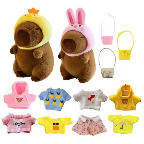 9 Inch Dress Up Capybara Plush Doll with Clothes and Accessories Cute Stuffed Capybara Dolls Plushies Capybara Figure child gift https://tinyurl.com/2c7yj3sy