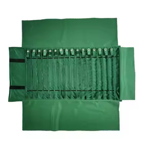 Portable Jewelry Roll Untangled Secure Necklace Travel Storage Bag Displays Holder 16 Chain  PU green https://tinyurl.com/2c9gyljp