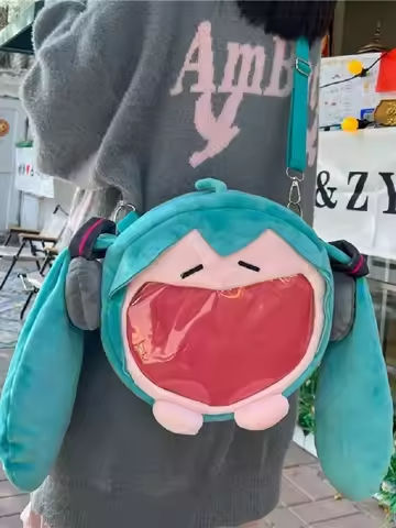 Hatsune Miku Bag Q Version Kawaii Figure Plush Bag Model Doll Plush Stuffed Toy Shoulder Bag Transparent Backpack https://tinyurl.com/24lgemz8