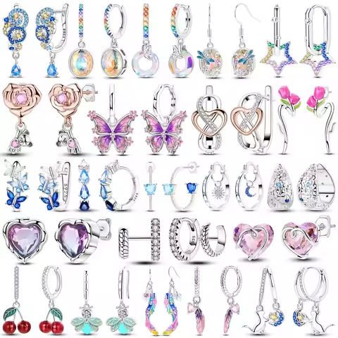 925 Sterling Silver Earrings Women 2025 Jewelry Hoop Ear Studs Sparkling Pave Earring Wedding Gift For Anniversary https://tinyurl.com/26nexnod