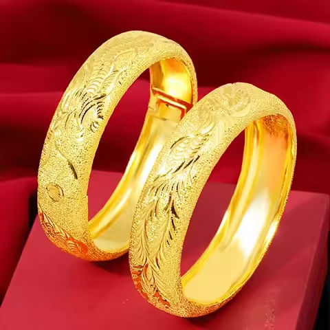 18 K Gold Plated Double 15m Happy Dragon Phoenix Bracelet Ladies Wedding Engagement High Jewelry Gifts https://tinyurl.com/26o3rftv