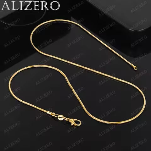 ALIZERO 18K Gold 2mm Snake Chain Necklaces 16/18/20/22/24/26/28/30 Inches Women Men Fashion Fine Jewelrys Gifts https://tinyurl.com/27kju4da