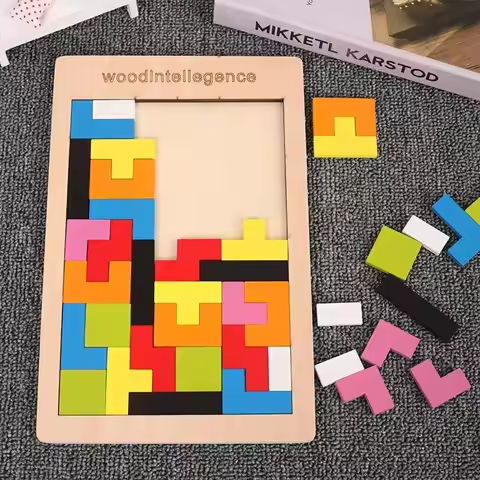 1 Set Wooden Puzzle Thinking Logic Square Toy Puzzle Challenging Burn the brain Baby Early Education Fun Parent child games https://tinyurl.com/253xq7hd