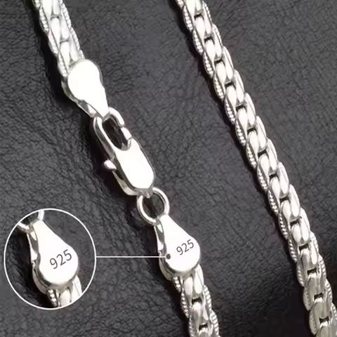 New  925 Sterling Silver Charms Necklace 16-24inch Chain High Quality For Men Woman Men Fashion Wedding Engagement Jewelry https://tinyurl.com/2arqs345