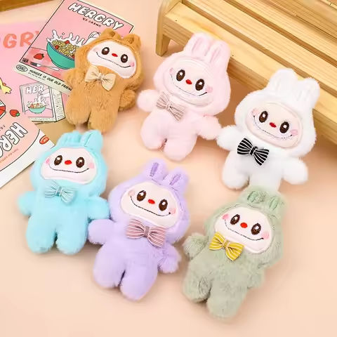 Cartoon Labubu Plush Toys Doll Keychain Kawaii Anime Pendant Keyring Cute Children Girls Birthday Gifts Backpack Hang https://tinyurl.com/298hcm7s