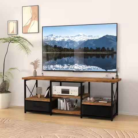 TV Stand with Mount and Power Outlet, Swivel TV Stand Mount with LED Lights for 32/45/55/60/65/70 inch TVs, Entertainment Center https://tinyurl.com/2adcm9sp