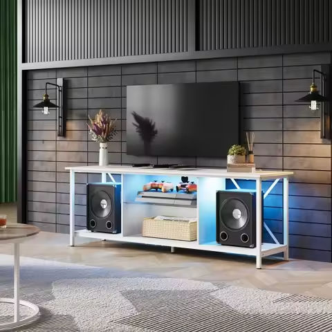 Floating TV Stand with Led Light for TVs up to 63″, Modern High Gloss Entertainment Center White Wall Mounted TV Media Cabinets https://tinyurl.com/2xrneoxv
