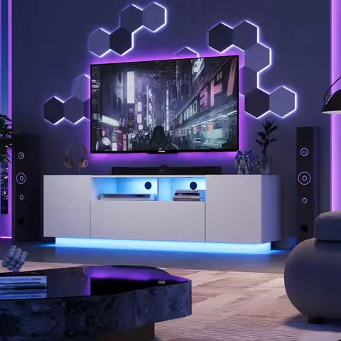 TV Stand with Mount and Power Outlet 51.2″, Swivel TV Stand Mount for 32/45/55/60/65/70 inch TVs,Adjustable Entertainment Center https://tinyurl.com/25hj6bn6