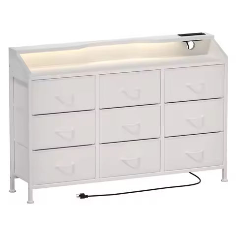 Marble LED 9 Drawer Double Dresser, Dressers with High Gloss Drawers Dual Chest of Drawers Faux Marble Modern Dresser https://tinyurl.com/26n2zu53