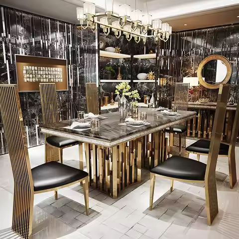 5-Piece Faux Marble Dining Table Set with Upholstered Chairs – Modern Rubber Wood Kitchen Table, 45.5″ Stain-Resistant Family https://tinyurl.com/27sjwuu5