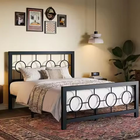 Corner Bed Frame with Bookshelf and LED Light, Dual Size Metal Platform Bed Frame, with Bedroom and Guest Room Storage Space https://tinyurl.com/2cp45hg8