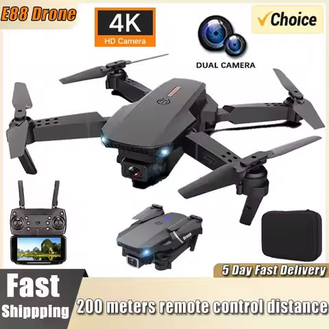 Professional Drone E88 4K Wide-Angle HD 1080P Camera WiFi FPV Height Hold Foldable RC Drone Quadrotor Helicopter Children’s Toys https://tinyurl.com/2yl69du7
