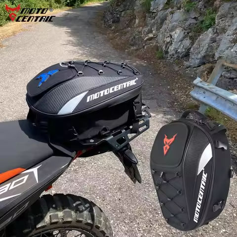 MOTOCENTRIC Waterproof Motorcycle Tail Bag Multi-functional  Durable Rear Seat Bag 37L High Capacity Rider Helmet Backpack https://tinyurl.com/29tge8ya