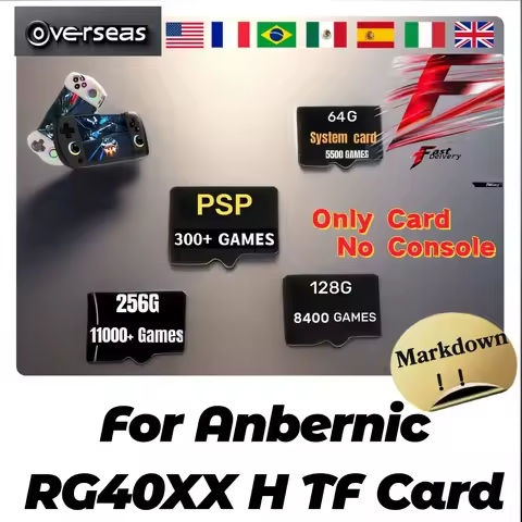 For ANBERNIC RG40XX H TF Card Memory Card Handheld Game Console Plug&Play Pre-install Retro Game Card System Card Handheld Game https://tinyurl.com/2yxx3tz4