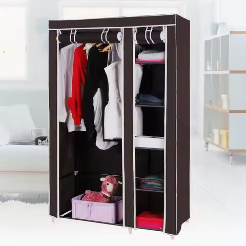 3 Doors Armoire Wardrobe Closet with Mirror, LED Closet with Doors and Drawers, Wooden Storage Cabinet with Hanging Rod https://tinyurl.com/2atwonp8