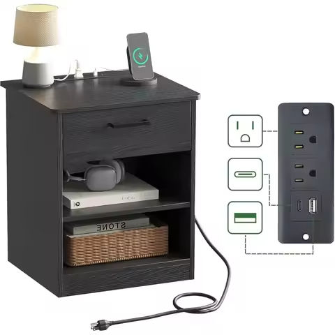 Modern  Nightstand With 3 Drawers Side Stand Storage Cabinet Bedside Table Organizer Bedroom Furniture https://tinyurl.com/265yk5vj